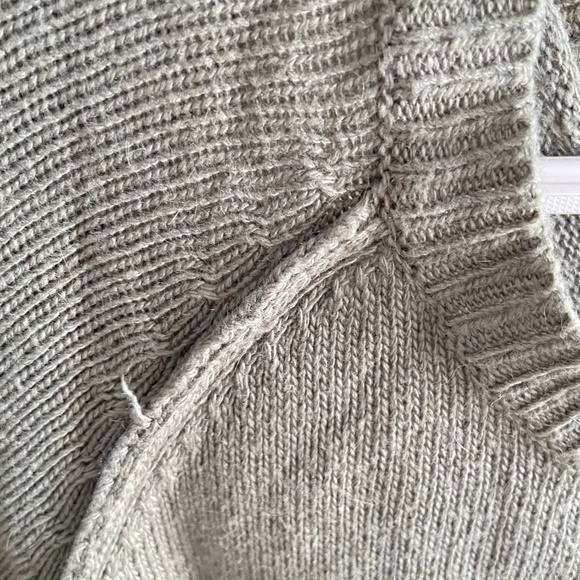 Mystree Chunky Knit Tan Sweater M/L Crew V-Neck - Picture 4 of 7